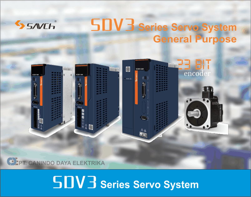 Savch SDV3 Servo Motor Encoder 23-bit — Distributor Resmi Indonesia PT. Canindo